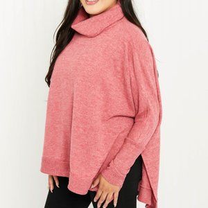 Zenana Love and Cuddles Full Size Cowl Neck Poncho Sweater
